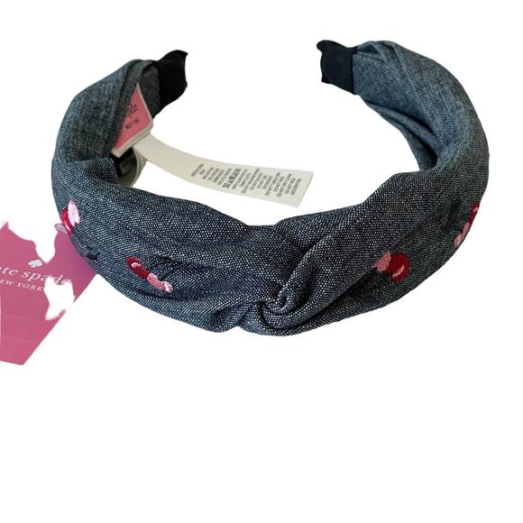 Kate Spade Cherry Denim Twisted Headband One size hair accessories main image 5